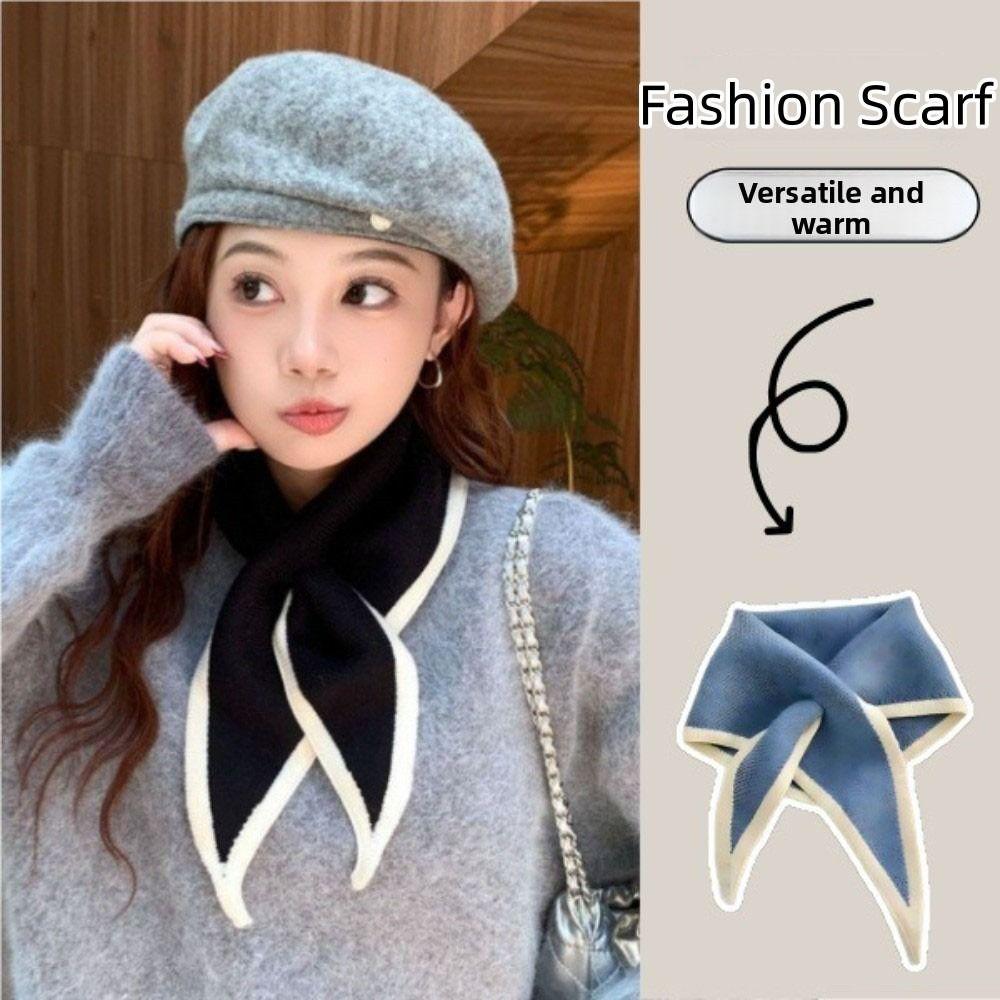 Triangle Cross Scarves Windproof False Collar Sweet Cross Neckerchief  Girl