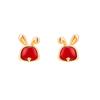 Rabbit Stud Earrings Female Simple Cute Cute Rabbit Year Natal Year Red Earrings Summer Earrings