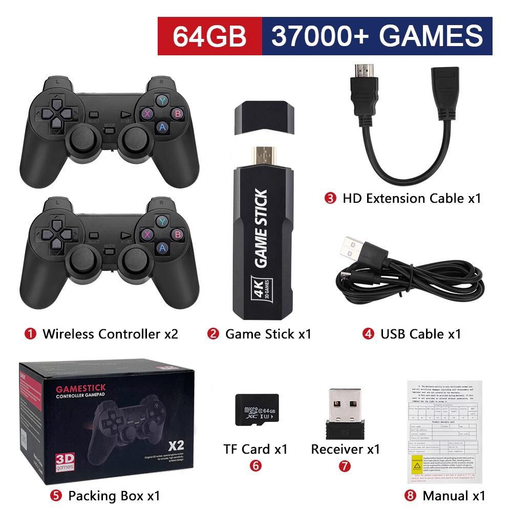 X2 GD10 Classic Retro Game Console, HD 4K Output TV Video Game Console, 3D Extended Gaming, Wireless Controller 2.4GHz, 64GB/128GB
