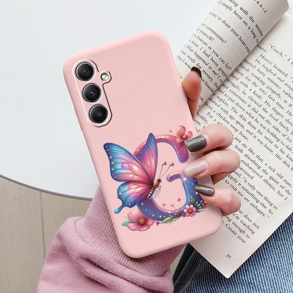 Phone Case For Samsung Galaxy A15 A25 A35 A55 A13 Colorful Letter Love Flower Butterfly Women INS Shell Fundas Bumper Soft Cover
