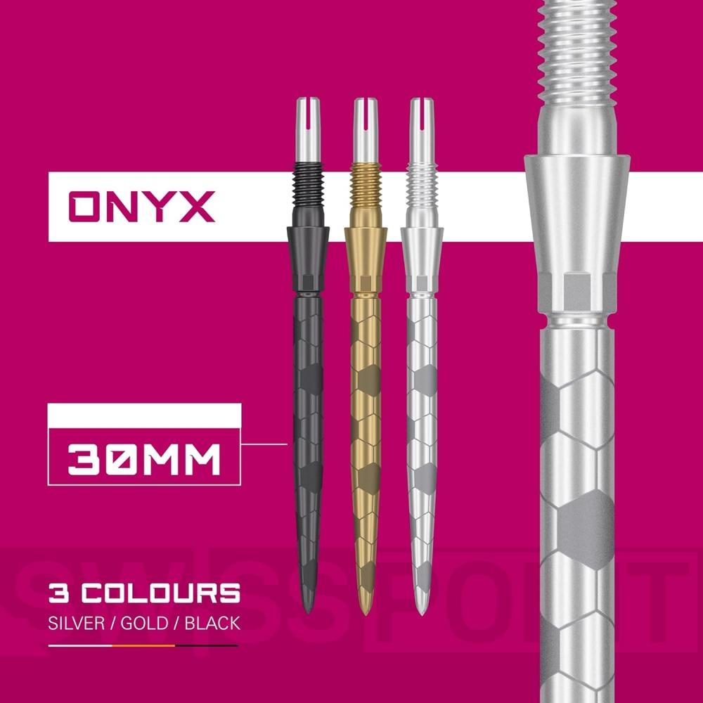 Набор наконечников для дартса Target Darts Swiss Storm Onyx, 3 шт., 30 мм, серебристые