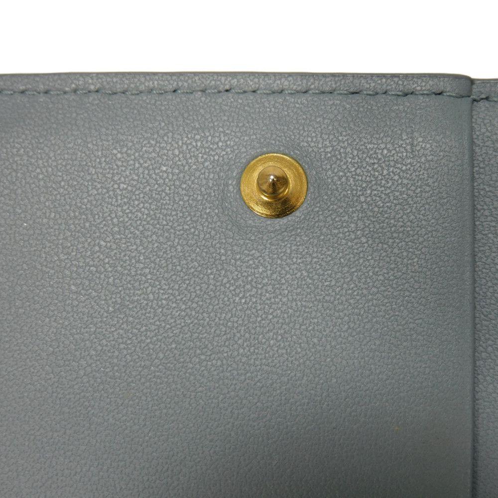 Подержанный кошелек Caro Scarlet (S5032UWHC_M81B) 7941 Текущий логотип CD Вышитый двустворчатый Cannage Небесно-голубой (10656) из Японии