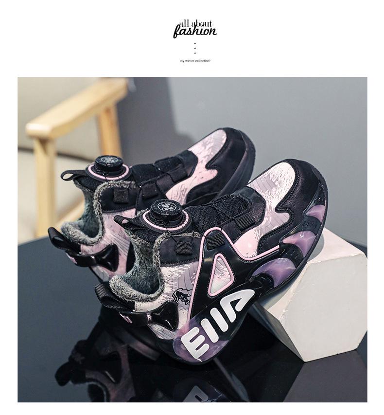 Новые зимние кроссовки для девочек 2025 года для баскетбола и бега - Теплая, утолщенная спортивная обувь для детей среднего и старшего возраста