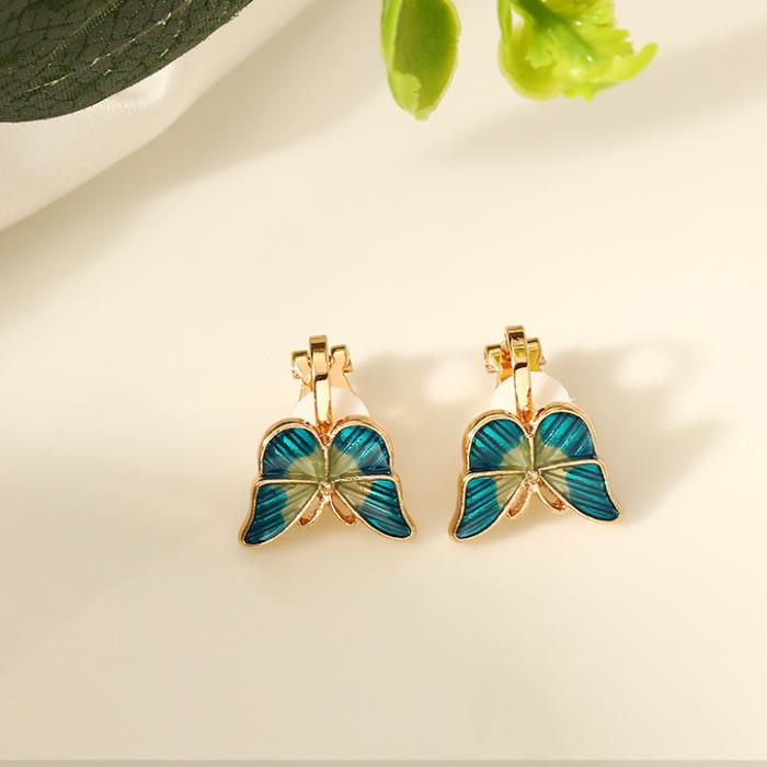 Зажим для ушей без пирсинга, эмалированные серьги, простые модные накладные серьги для женщин