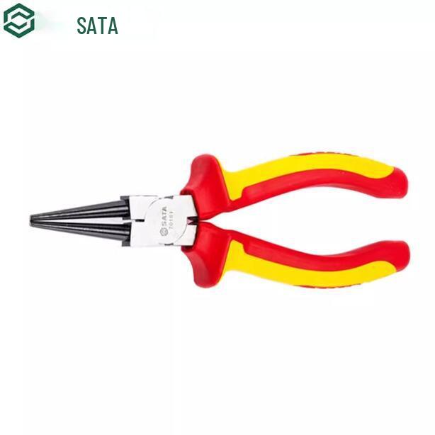 Изолированные плоскогубцы SATA для высокого напряжения, с плоским, круглым и изогнутым носиком (70111, 70161, 70181, 70182)
