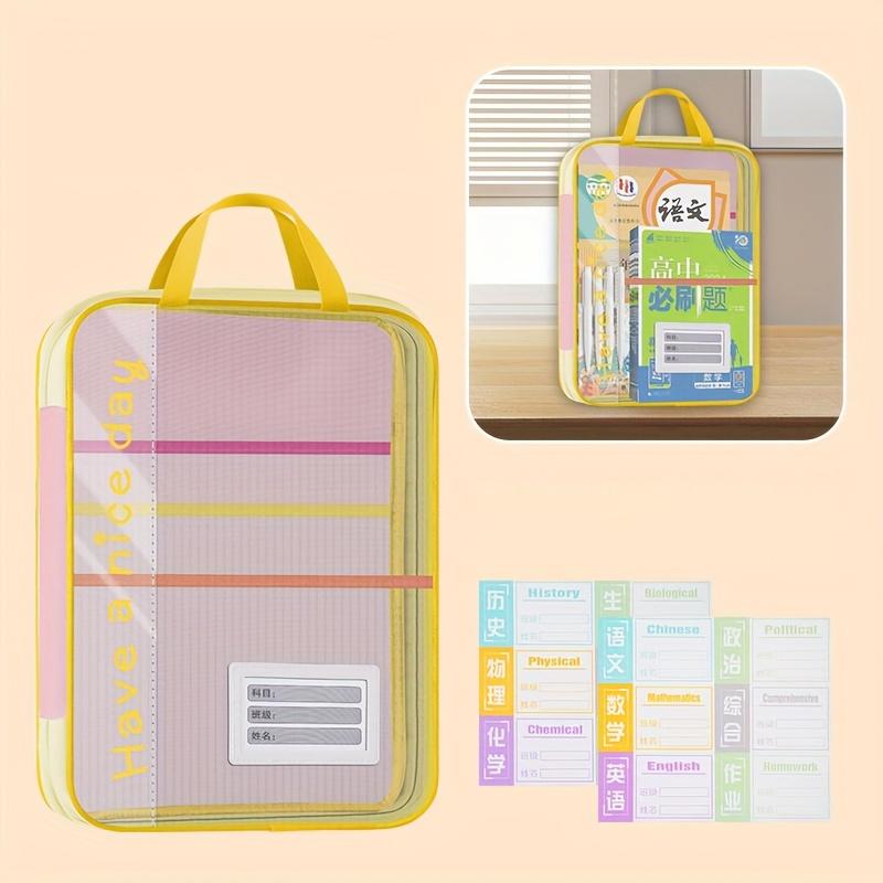 1PC Homework & College Papers Storage Pouch for Books Documents DIY Arts and Crafts Scrapbook Paper Transparent Zipper Document File Pouch