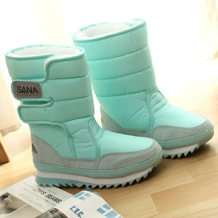 2019 NEW! Warm Solid Anti-Slip Snow Boots Women Waterproof Female Winter Boots Thermal Shoes Botas Mujer Plataforma Black&White