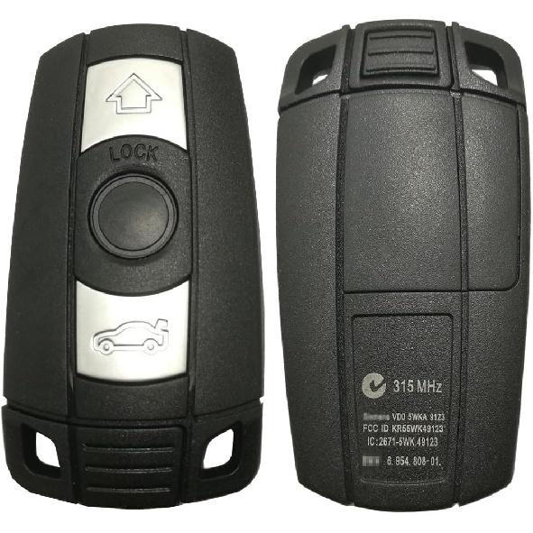3 Buttons Keyless Remote Car Key Fob Fit for BMW 3 5 Series X5 X6 315MHz KR55WK49127 KR55WK49123 (Black)