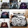 Комплект постельного белья с 3D принтом, наволочка с черепом, пододеяльник, комплект постельного белья, пододеяльник, полный размер, односпальная/двуспальная кровать, украшение для дома