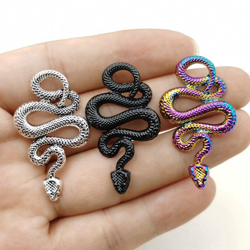 Colorful Alloy Python & Antique Silver Pendant - DIY Halloween Jewelry Accessory