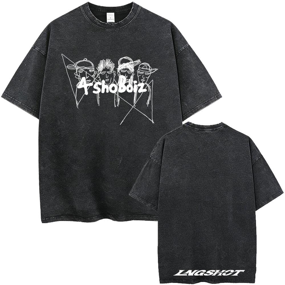 Washed Vintage Lngshot Cartoon Graphic T Shirt SHOT CALLERS Album 2026 Tshirts Men Women Kpop Fashion Trend Tshirt Streetwear
