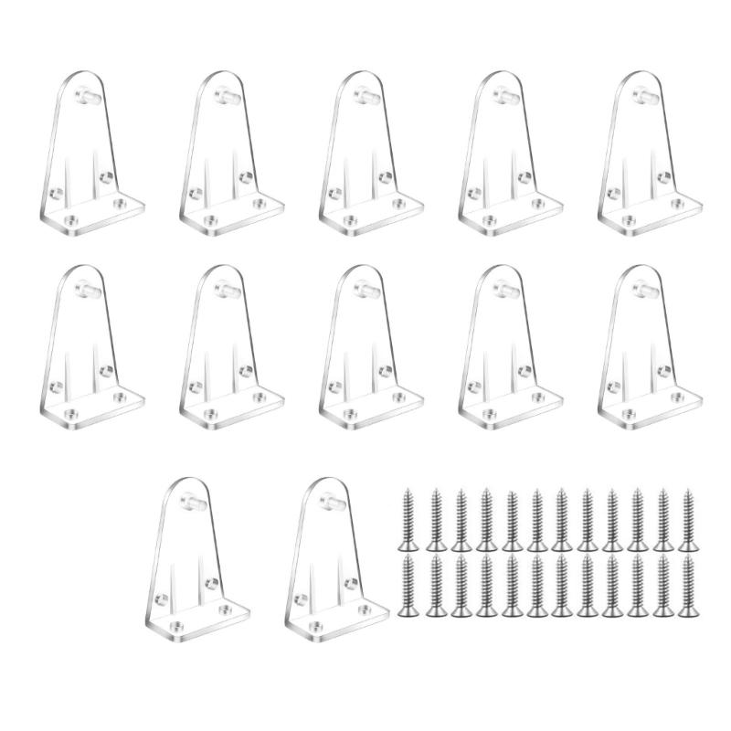 12/36Pcs Clear Blind Hold Down Brackets Drapes Shutters Curtain Bottom Rails Holders Clips Positioning Hook with Screws