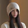 Coldproof Fleece Knit Beanies Thickened Letter Pullover Hats Harajuku Warm Cap  Female