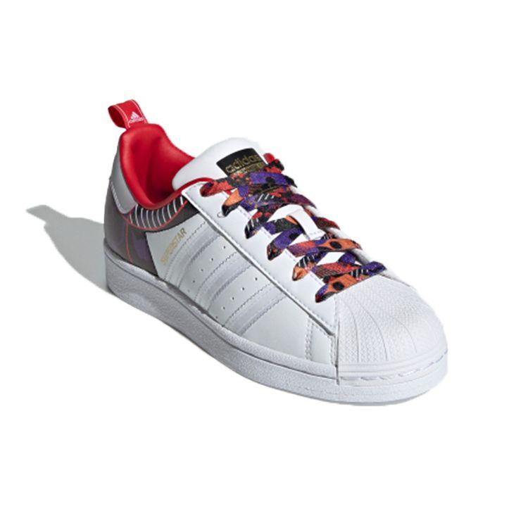 Adidas Детские кроссовки Superstar J с китайским Новым годом-годом быка с камуфляжным принтом «Белое облако» и «Белый алый» GZ7350