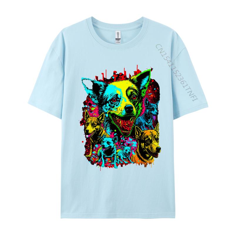 Dog Zombie Tshirt Retro TShirt Designer Printed On Cotton Men T Shirts Youthful Casual Graphic T Shirts