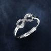 Hot-selling goods 8-character half-edge diamond-set open ring, simple personalized ins wind ring, popular