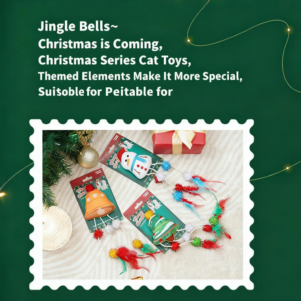 Игрушки с кошачьей мятой для кошек, рождественские игрушки с перьями, наполненные ПП-хлопком и кошачьей мятой, игрушки для царапания и жевания для домашних котят и кошек