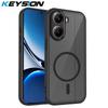 KEYSION Магнитный чехол для телефона Xiaomi POCO X7 Pro Мягкий силикон+ПК Матовый Полупрозрачный Прозрачный Противоударный чехол для Redmi Turbo 4