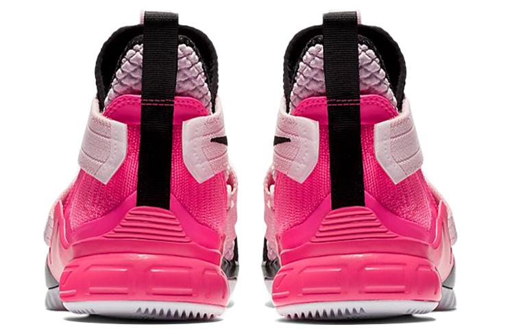 Nike Lebron 12 Удобные Нескользящие Амортизирующие Износостойкие Средние Детские Баскетбольные Кроссовки Черно-Розовые AA1352-666