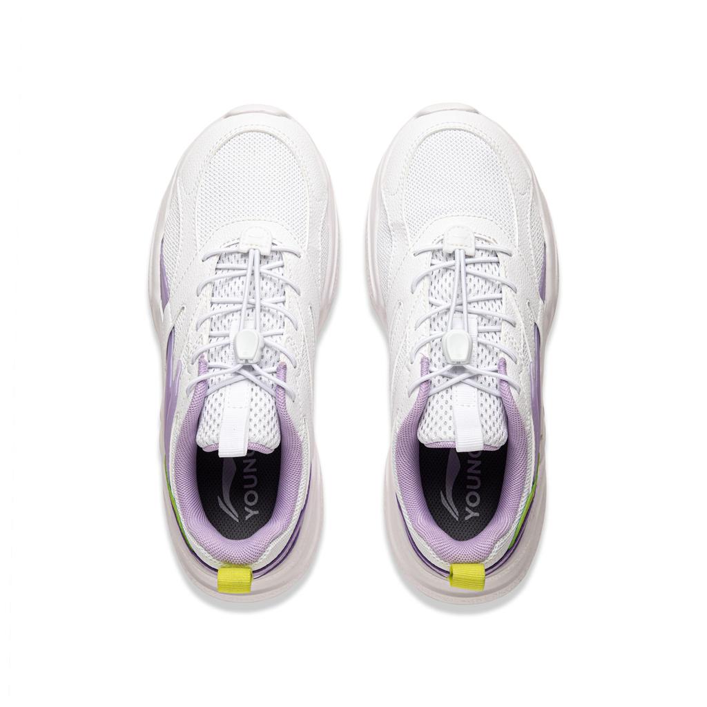 Li Ning Fashionable Comfortable Non-Slip Low-Top Casual Shoes Kids Sneaker Purple YKCU210-4