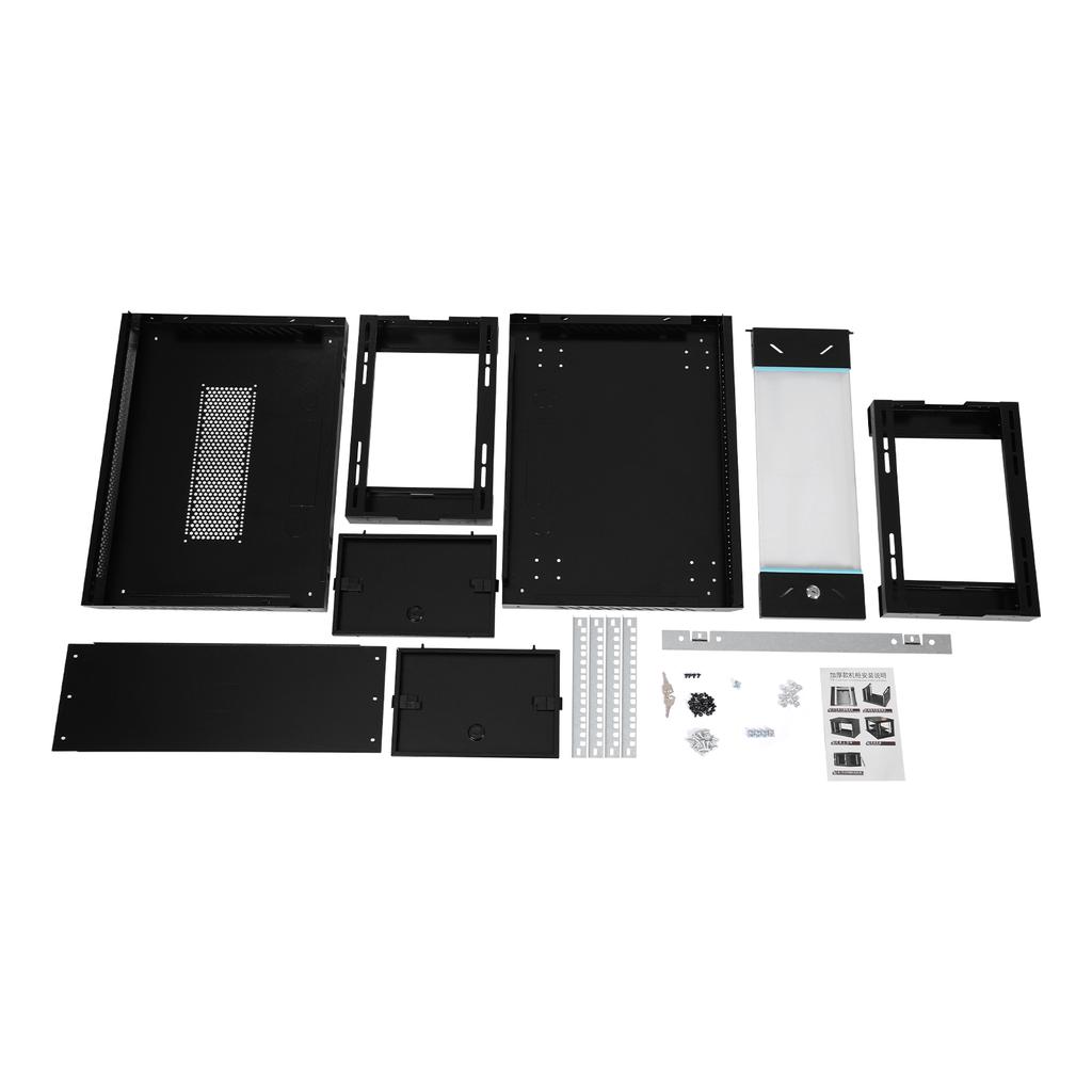 Настенный серверный шкаф 4U, сверхпрочная сетевая стойка 50 кг/110 фунтов со стеклянной дверью для коммутатора, маршрутизатора в офисе, центре обработки данных