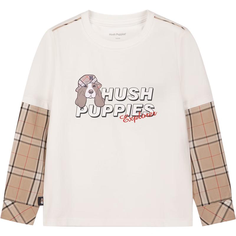 Мальчишеская футболка с длинным рукавом Hush Puppies в клетку с вставками