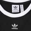 adidas Удобная футболка с круглым вырезом и вышитым логотипом в полоску с цветными блоками, женские топы, черный JC8703