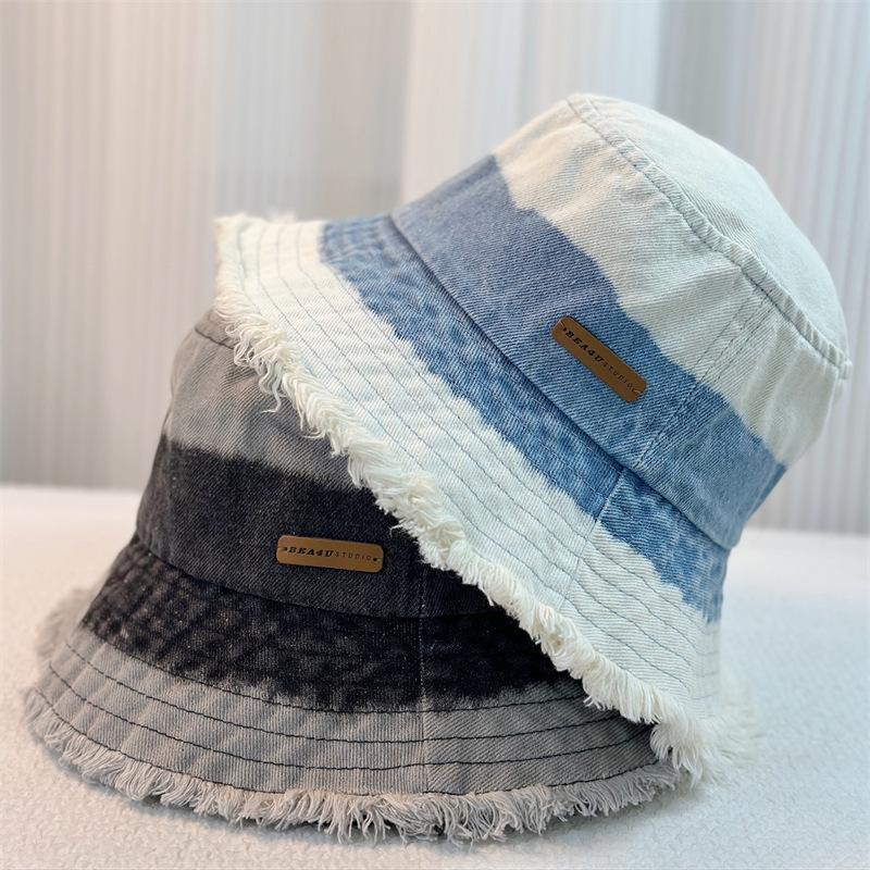 Женская весенне-летняя коллекция, большая шляпа-ведро с козырьком от солнца и солнцезащитным кремом, градиентная ковбойская шляпа-рыбак