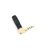 4 Poles Jack 3.5mm 90 Degree Right Angle 1/8" Earphone Plug 3.5 Audio black Adapter Gold Solder 3.5mm Headphone Wire Connector