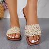 Fashion Women Slippers Hollow Fabric Sandals Summer Outdoor Fashion Slippers Sexy Elegant Casual Flat Shoes Party Comfy Slides Women