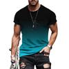 Summer Fashion Gradient Men T-shirt New Trend Casual 3D Printed Round Neck Short Sleeve Interest Tops Tees For Unisex