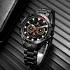 Forsining Luxury Waterproof Mechanical Large Man Watches Stainless Steel Automatic Movement Chronograph Wristwatch