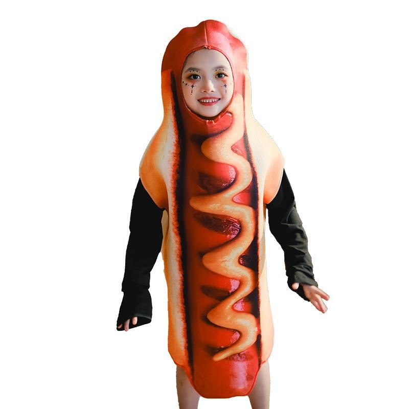 Хэллоуин Детский Смешной Костюм Хот-дога Креативный Веселый Костюм для Вечеринки Сценический Костюм для Мультяшного Выступления