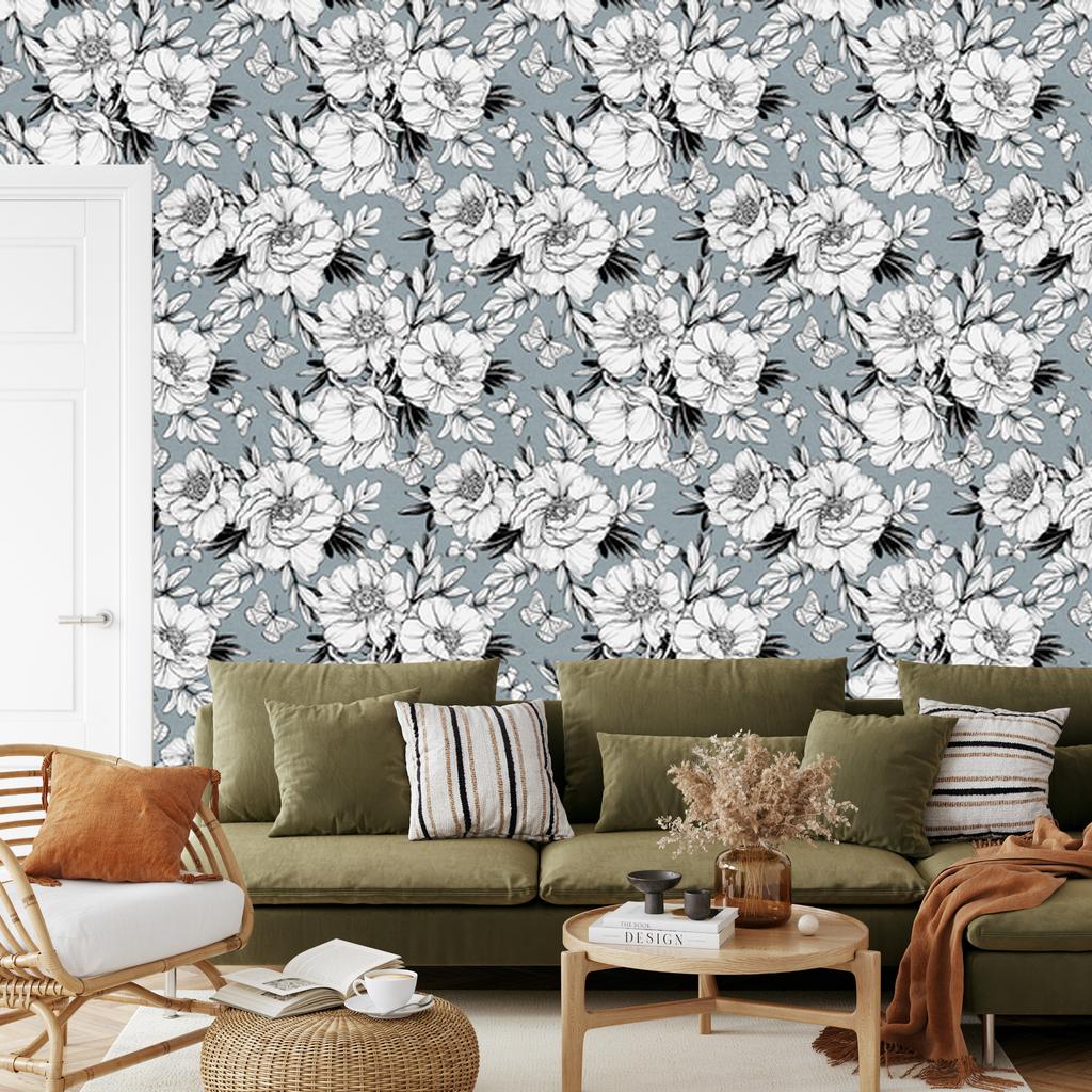 Stylish Peonies Wallpaper for Living Room and Bedroom 50x1000