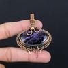 Purpurite Gemstone Pure Copper Wire Wrapped Handmade Pendant Jewelry