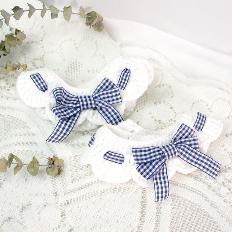 [Кимнян_дэн] Синий клетчатый ленточный кот щенок вязаный плащ