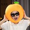 Photo Booth Prop Hood Bright Colorful Fruit Food Shape Soft Plush Headgear Internet Celebrity Costume Face Opening Feature Party Vegetable Accessory