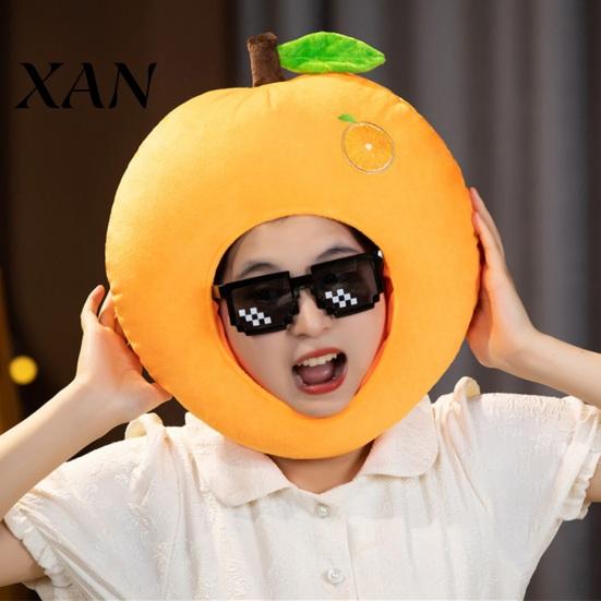 Photo Booth Prop Hood Bright Colorful Fruit Food Shape Soft Plush Headgear Internet Celebrity Costume Face Opening Feature Party Vegetable Accessory