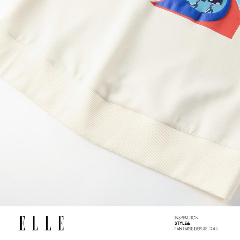 ELLE Heavy-Duty Print Hooded Sweatshirt