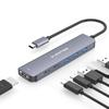 LENTION Хаб с 4K 60 Гц 100 Вт PD Питание USB 5 Гбит/с Компактный и Совместимый с MacBook iPad и Surface Pro 6-в-1 USB-C (Модель 2025 г.) HDMI, Высокоскоростной