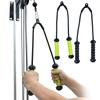 Tricep Rope with Handles Tricep Pull Down Attachment Ergonomic LAT Pull Down Bar Triceps Rope Cable Attachment for Home Gym