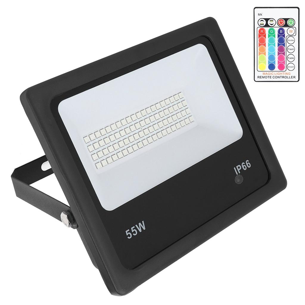 Светодиодный цветной RGB прожектор с дистанционным управлением, проекционный свет 55 Вт для дворовой дорожки