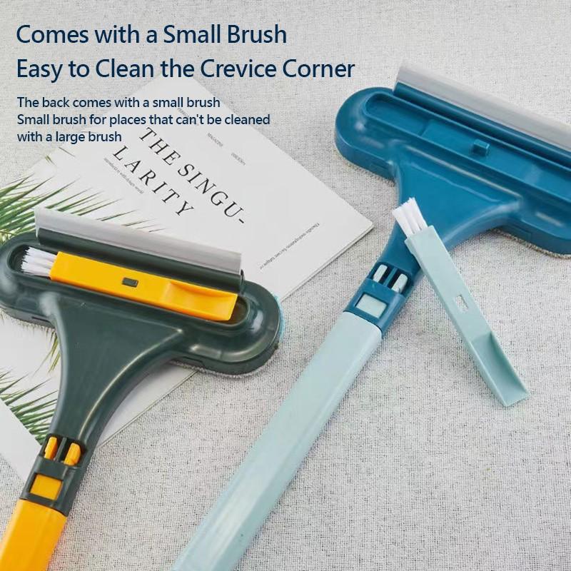 Щетка для оконных стекол Инструмент для чистки стекла Двусторонний телескопический стержень Очиститель окон Швабра Стеклоочиститель Щетка с длинной ручкой Щетка для пыли Кухонные принадлежности