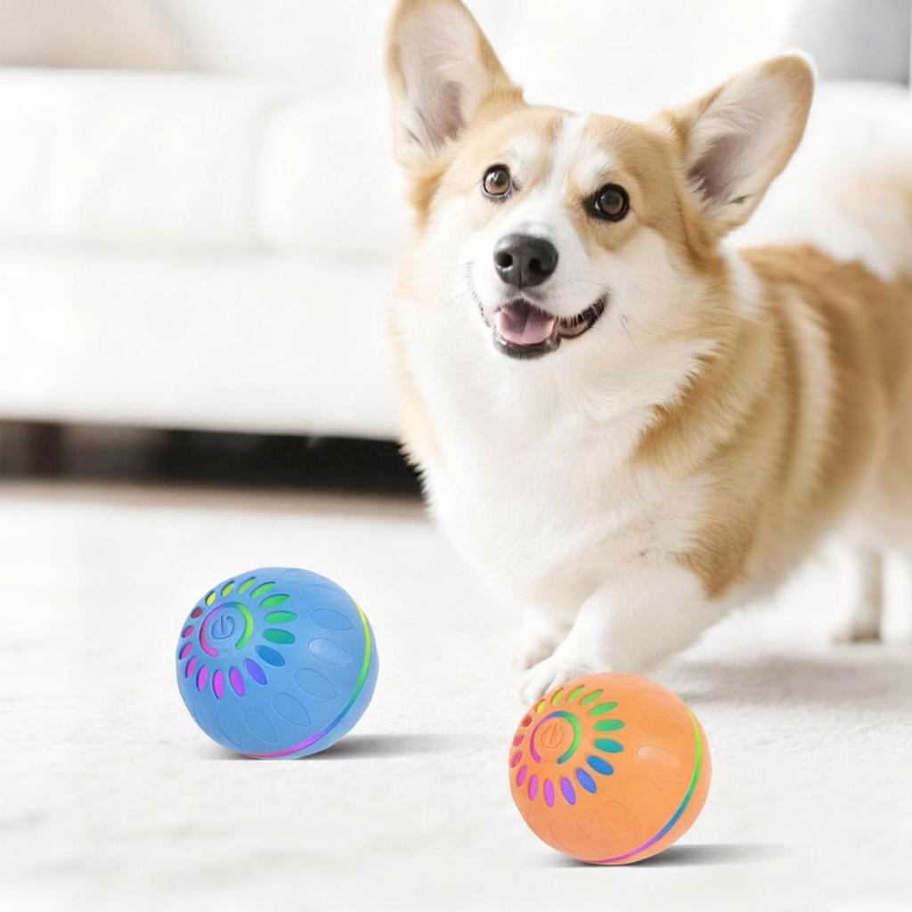 Dog Toy Ball Interactive Rolling Ball Auto Moving Dog Toy Two Modes Rechargeable Automatic Ball Pet Toy Supplies for Dogs Cats