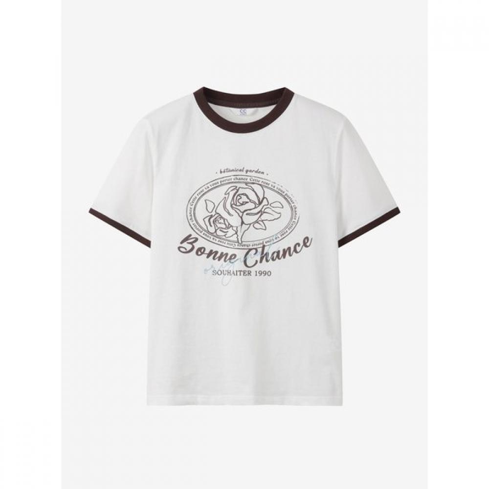 Cc CollecT Rose PrinT ShorT Sleeve T shirT C262psm131