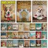 Vintage Pet Dog Corgi Tin Sign Plates for Pet Shop Bedroom Living Room Cafe Kitchen Metal Wall Art Decor Gift for Dog Lover