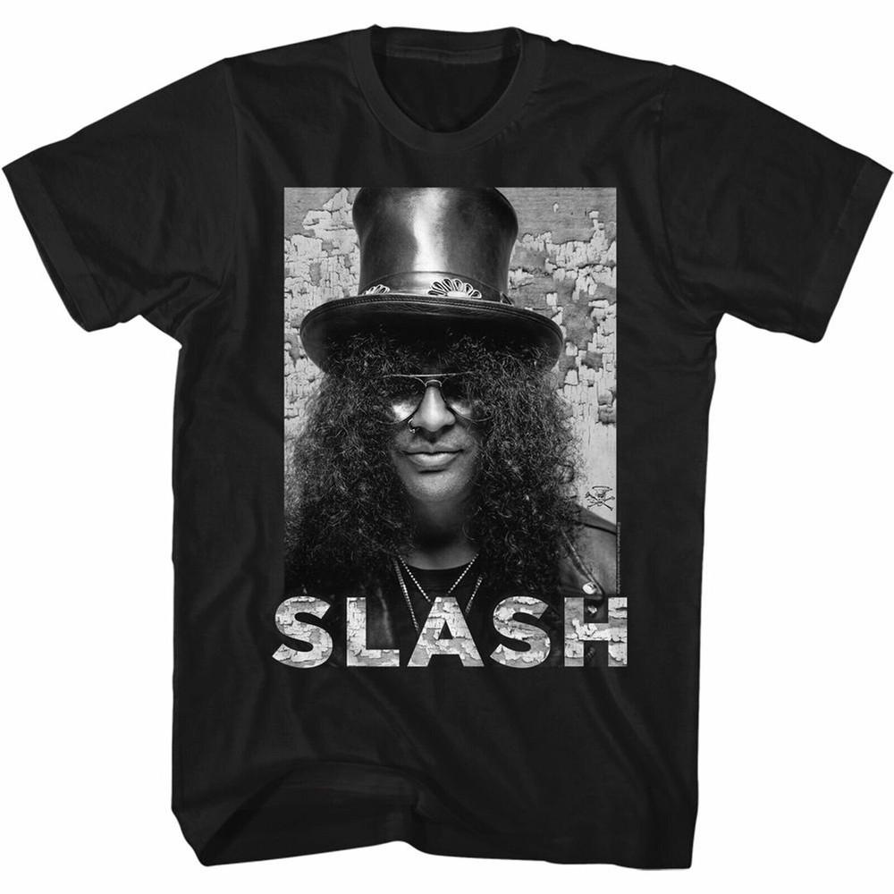 Футболка унисекс для взрослых с портретом и именем Slash Guns N Roses, черная