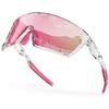 HAAYOT Sports Sunglasses for and Road Full UV400 Polarized TR90 Clear Rose Gold Baseball, Running, Cycling, Protection, Lenses, Ultra-Lightweight
