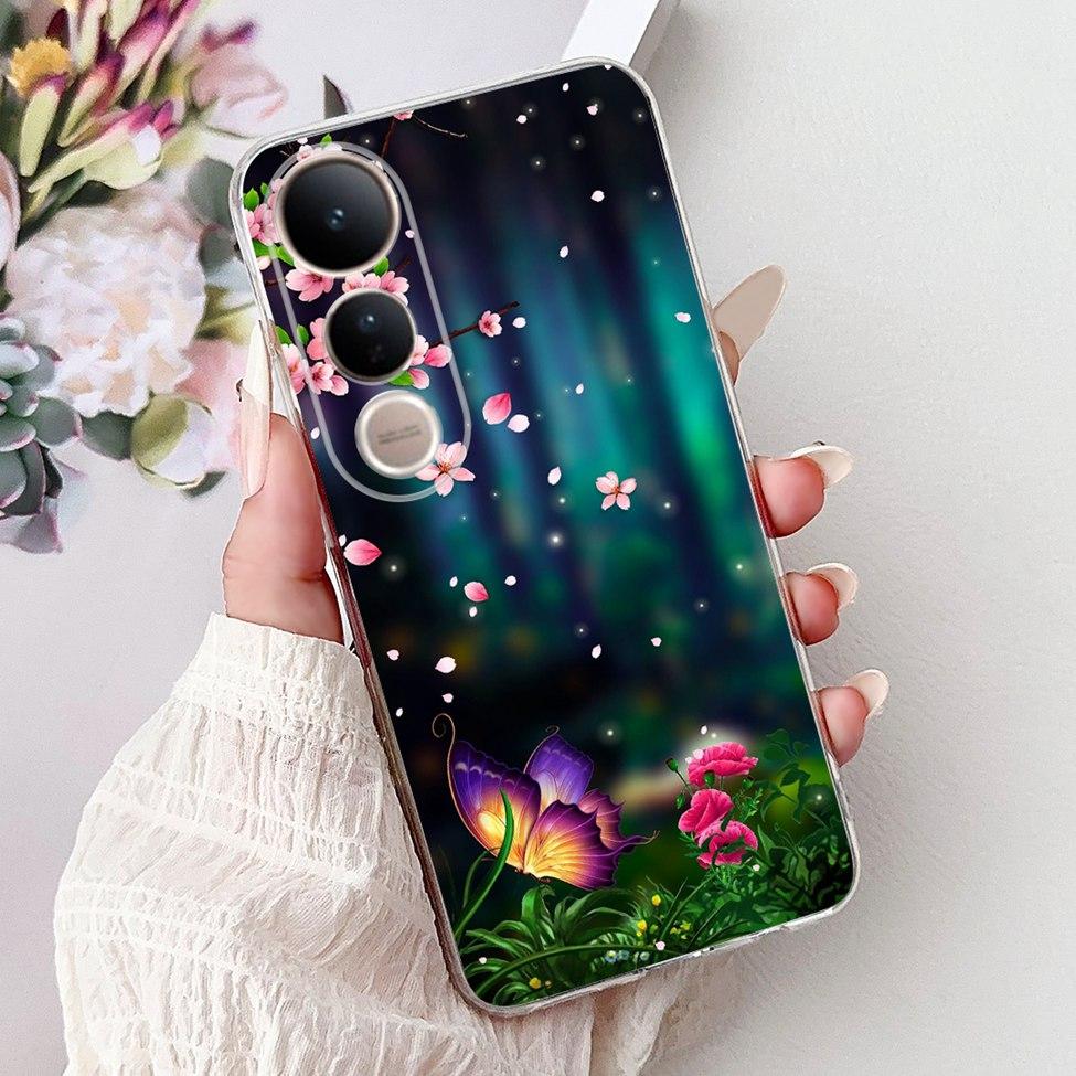For Vivo V50 Lite 5G Case Clear Fashion Luxury Cute Cartoon Cat Cool Soft TPU Bumper Cover For Vivo V50Lite 5G Phone Case Funda