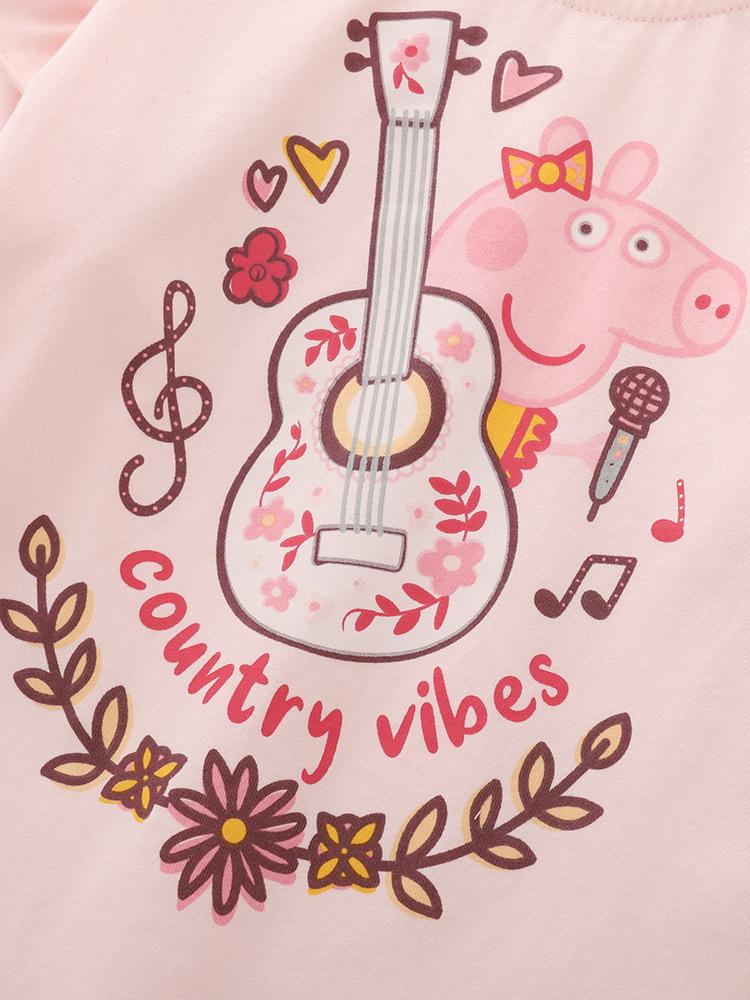 Футболка с длинным рукавом для девочек Peppa Pig - Стильный принцессный дизайн для весны/осени